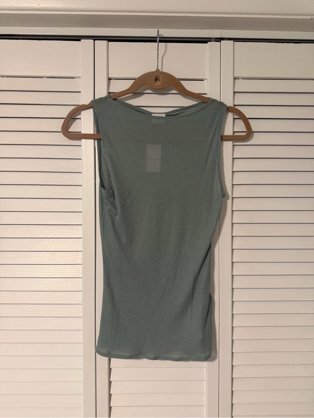 Abercrombie & Fitch Ribbed Tank Top in Sage Green